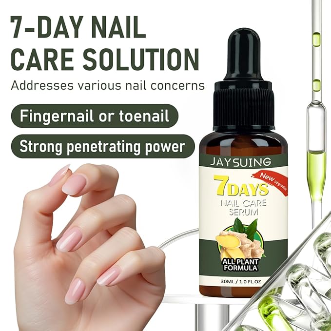 2PCS Ginger Nail Serum Solution, Ginger Cuticle Care Oil for Nails