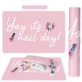 (MAT ONLY)Nail Art Table Mat, Nail Arm Rest Pad for Acrylic Nails, Dual Side PU Leather Nail Art Hand Rest Pillow Mat, Manicure Pad Nail Table Desk Mat for Nails Tech Salon Home Use Yay It's Nail Day