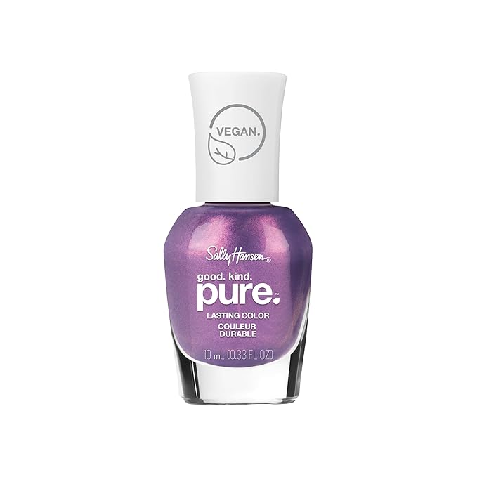Sally Hansen Good. Kind. Pure. Nail Polish | Plant-Based, Vegan, 16-Free Formula | Opaque, Shimmer | 355 Iris Dusk | Metallic Purple Nail Color