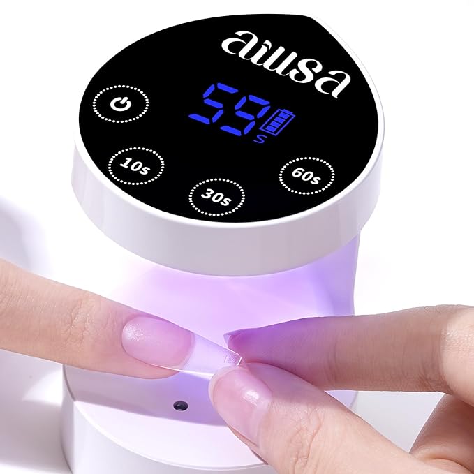 AILLSA Flash Cure Light for Gel Nails LED Mini Nail Lamp Small UV Light Nail Cure Lamp Handheld Gel Nail Dryer Portable Cordless Single Finger for Polish