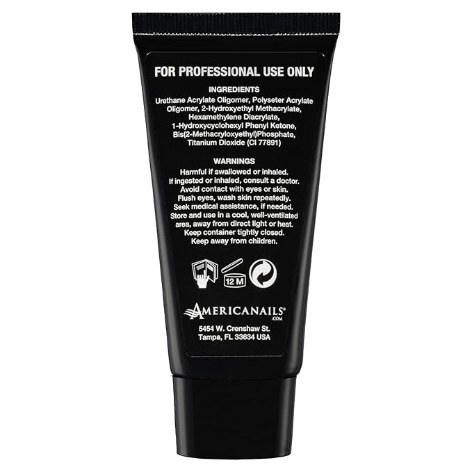 Americanails DuraFlex Gel Paste - Polygel Nail Paste for Nail Overlay and Nail Extension, Odor Free Poly Gel Nail Paste - Nail Strengthener for Durable and Lightweight Nails - 2oz Tube - White