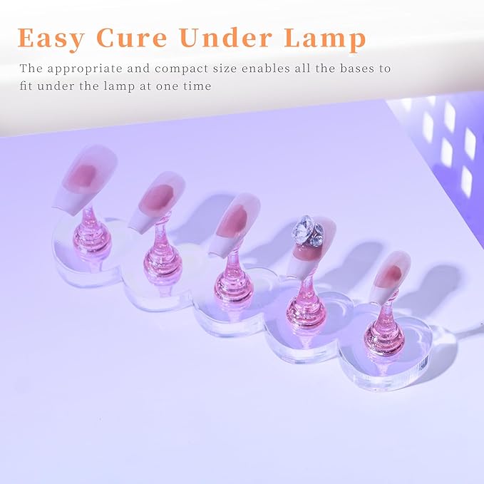 MAYEEN Nail Stand Press On Nails Upgraded Raised Nail Holder For Painting Nails Art Display Stand Practice Aurora Acrylic Fake Nail Holder Tips Home DIY Salon Supplies