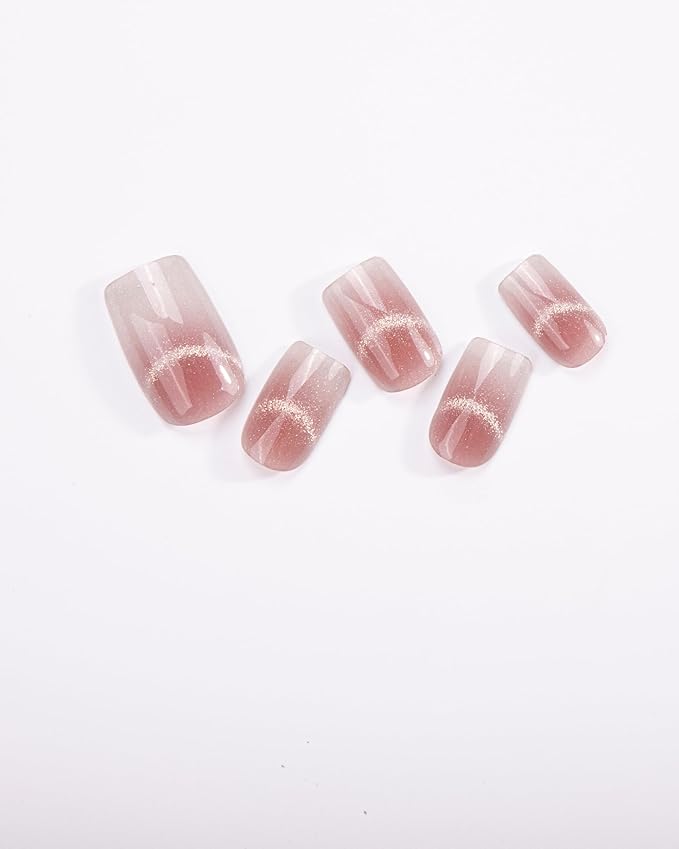 Semi Cured Gel Nail Strips - 20pcs Glaze Gel Stickers, Salon Quality DIY Wraps, Easy to Apply, UV Light Required