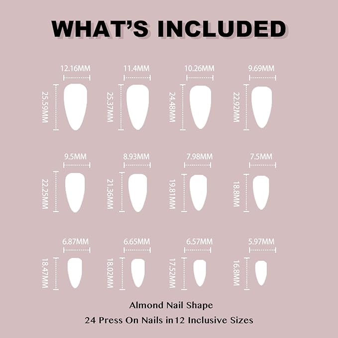 Press On Nails - Autumn Leaf | Assorted Red Design Nails, Medium Almond Nails with Design for Women and Girls, 24 Pcs Reusable Red Fake Nails