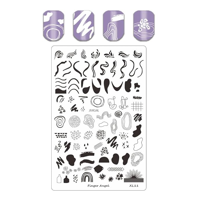 4PCS Nail Art Stamp Plates with XL11-14 Stamping Image Plates Collection Manicure Tools