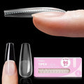 Beetles Tipex Lite Instant Apex Nail Tips, Long Coffin, 16 Sizes | 00–14, Built-in Apex Acrylic Tips for Flat & Natural Nail Beds, Beginner-Friendly Easy DIY Nail Extensions