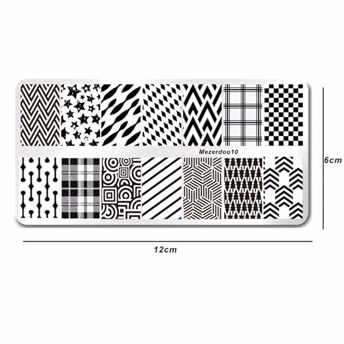 Mezerdoo 12pcs/lot 120 Slots PU Leather Nail Art Stamping Image Plate Case and 11Pcs Nail Art Templates Plates Manicure Nails Stencils (Mezerdoo1-11 + 1 black case)