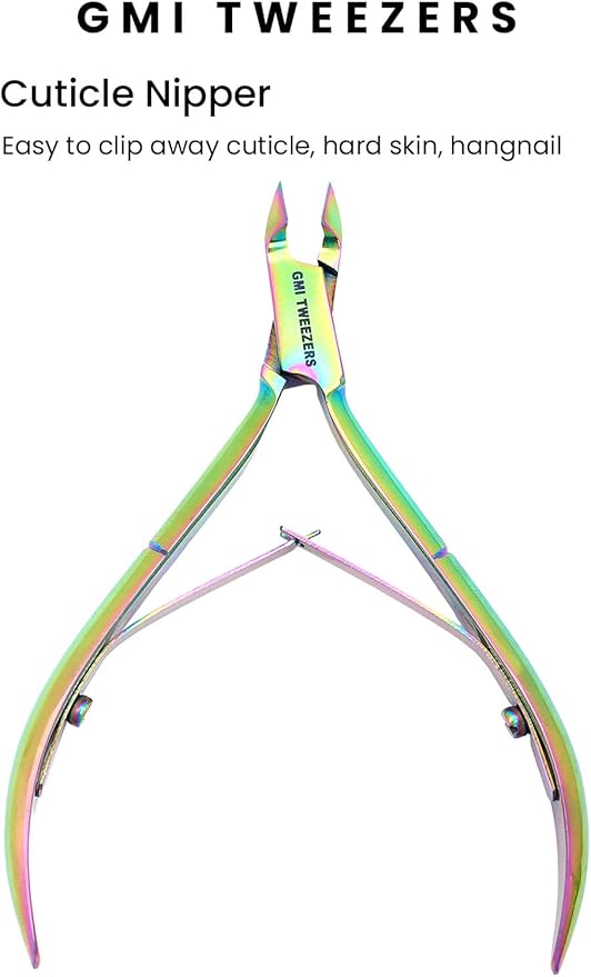GMI-TWEEZERS - Professional Cuticle Remover, Cuticle Pusher And Cuticle Trimmer - Manicure Tool Cuticle Nippers - Durable Cuticle Cutter For Finger And Nail - Instant Cuticle Kit (Multicolor)