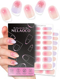 Nail Polish Strips – 32PCS UV Free Salon Quality Wraps, Long Lasting Gel Nail Stickers for Women (Pink Rush)