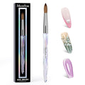 MelodySusie Kolinsky Acrylic Nail Brush, 100% Pure Kolinsky Hair, Professional Nail Brush for Acrylic Powder Nail Extension and 3D Nail Carving, for DIY Home Salon, Size 12