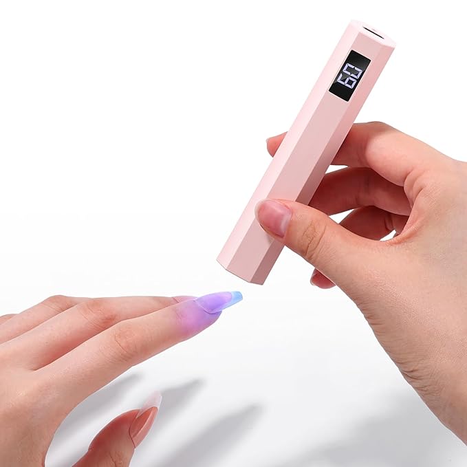 SAVILAND UV Light for Gel Nails: Flash Cure Lamp Nail Dryer with Dual Timer Setting LCD Display Screen Rechargeable Mini Gel Nail Flash Cure Lamp Nail Tech Must Haves Nail Supplies for Manicure