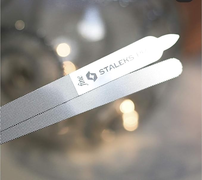 STALEKS PRO Expert 11 Laser Nail File (155mm Straight with Handle) – Stainless Steel Manicure & Pedicure Tool