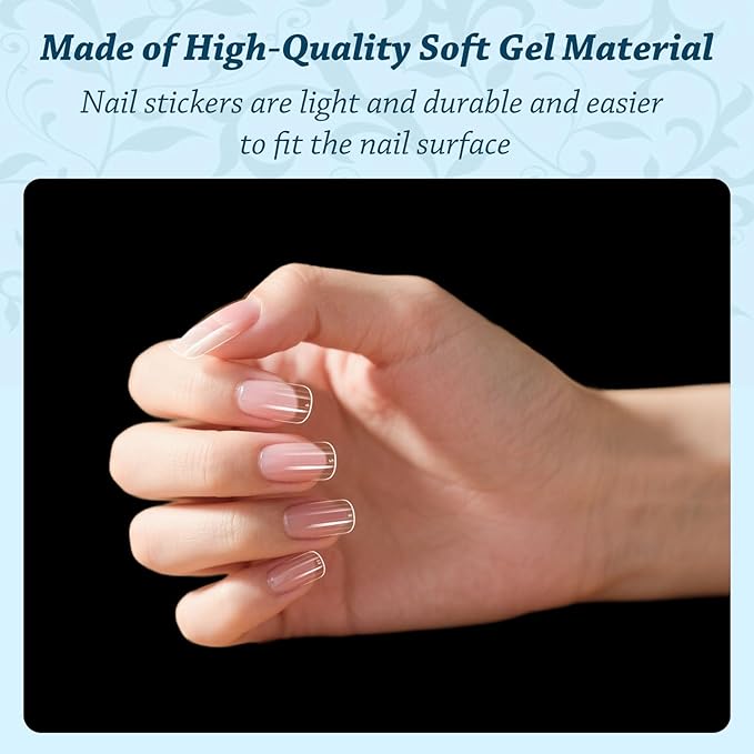 Lsnisni Fake Nail Tips, 288PC Gel Acrylic Nail Tips,Clear Short Square Press On Nails，Nail Supplies Suitable for Women or Girls to DIY Nails 12 Sizes For Your Choice!