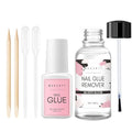 Makartt Nail Glue with Remover Kit: Super Strong,Quick Dry Nails Adhesive for Press-Ons 7ML, with Press on Nail Glue Remover, 30ML Fast Removal Debonder with 2 Droppers DIY Manicure at Home Salon