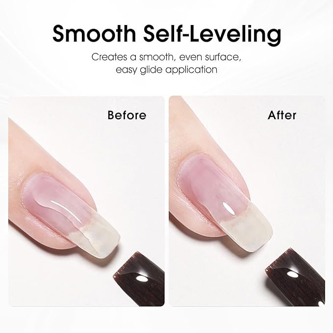 CANNI 6 Pcs 9 Ml Clear Quick Builder Nail Gel Polish Set- Milky White Neutral Nude Pink Colors Builder for Nails Strengthener Gel Thickening Extension for Beginners DIY Home Salon Manicure