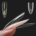 240Pcs Sandwich Dual Nails Forms,Nail Mold for DIY Quick Nails Extension, 15 Sizes Clear Plastic Form for Salon Manicures at Home（ZM-W557-Almond Round）