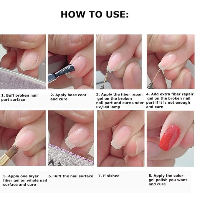 VARNAIL Nail Repair Kit, with 10g Solid Repair Gel, 3 Bottles of 15ml Basic Function Gel and Tools, Universal Repair Gel for Repair Broken Nail / Reinforcing Nail / Nail Extensions