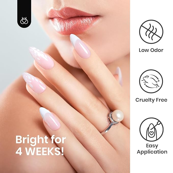 Beetles White Gel Liner Nail Polish 7ml Gel Polish Swirl Nail Art Classic White Color Nails Art Paint for Thin French Tip Line Soak off Uv Lamp Manicure Salon