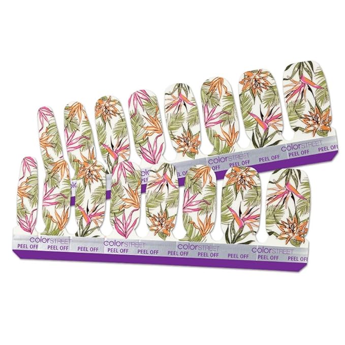 Color Street 'Lost In Paradise' Clear Overlay Design (FDL109) - Nail Polish Strips Retro Resort 2024