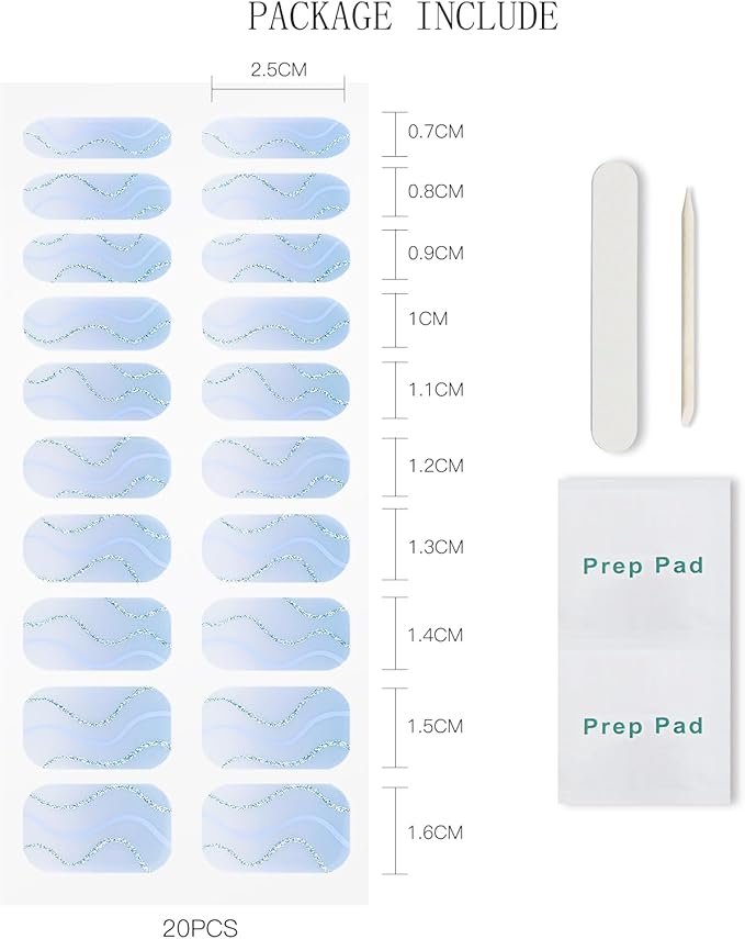 JMEOWIO Gel Nail Stickers French Tip Gradient Semi Cured Gel Nail Strips Wraps UV/LED Nails Art Design Decoration Accessories