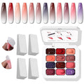 Sponge Pat Gel Nail Polish Palette, 12 Colors Blending Ombre Gel Polish Gradient Painting Nails Art, No Wipe, UV/LED Cured (12 Colors G)