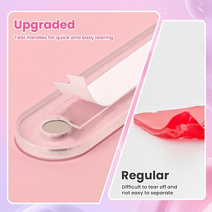 BQAN 12 Sheets Double Sided Nail Tape for Press On Nails, Clear Adhesive Mounting Tapes for Fake Nail Storage/Nails Design Display/Manicure Packaging Organize（Upgraded）