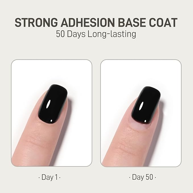 GAOY Gel Top Coat, Builder Gel and Base Coat Set, 6 Pcs 16ml Clear Glossy No Wipe Combination for Long Lasting UV Light Cure Nail Art DIY