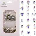 100pcs Mix Shapes Glass Ab Crystals Flatback Nail Decoration Gems 720pcs Round Rhinestones for Nails Crafts Assortment