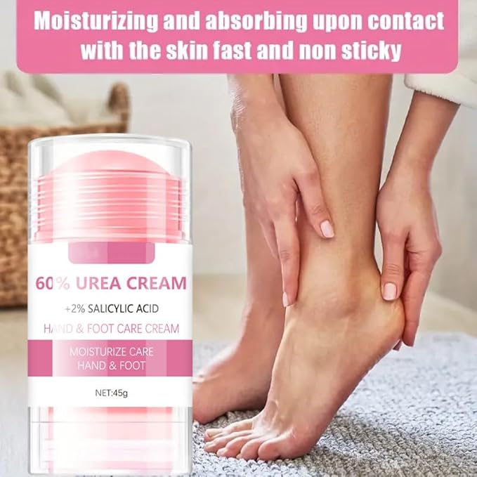60% Urea plus 2% Salicylic Acid Hand and Foot Cream, Peach Scented Hand and Foot Moisturizer for Rough and Dry Cracked Hands, Elbows, Feet and Heels, Exfoliating Repair Balm, 1.58 OZ