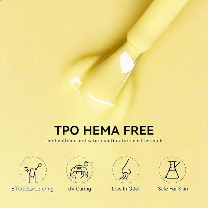 MEGIOR Goose Yellow Gel Nail Polish 0.5 Fl Oz Bright Yellow Soak Off UV LED Lamp Light Cure Gel Polish Kit for Salon and Nail Art Starter Manicure DIY at Home
