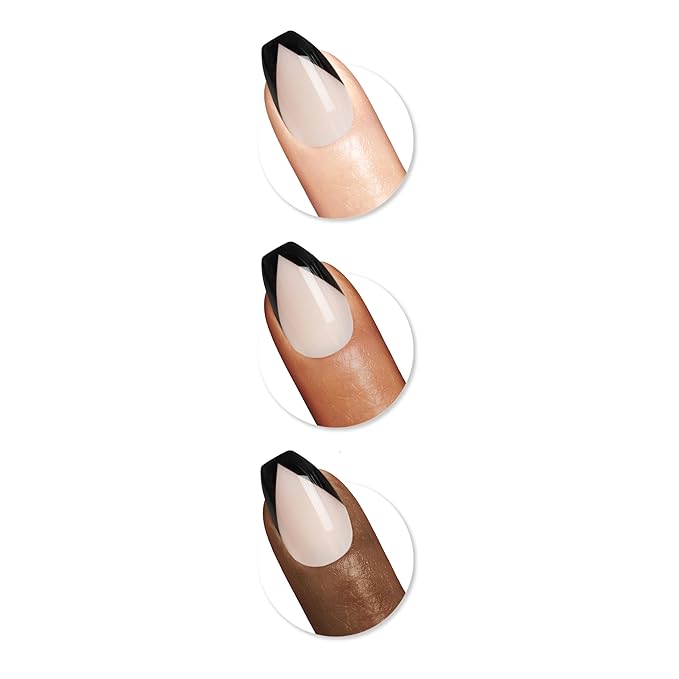 Sally Hansen Salon Effects Perfect Press-On Nails | Coffin Shape | Easy to Apply, Non-Damaging | 30 Nails, Nail Glue, Adhesive Tabs, File | French Twist
