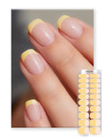 Semi Cured Gel Nail Strips | Built-In Gel Top Coat | UV Light Required | Salon Quality, Easy Application And Removal (Sunshine French）