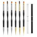 8 PCS Dual-Ended Gel Nail Brushes Set for Professional Salon and Home DIY Use, Includes Nail Liner Brushes, Nails Art Pen
