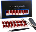 Nail Polish Strips, 32PCS Salon Quality Wraps, Long Lasting Gel Nail Stickers for Women Easy Apply& Remove (Parisian Red)