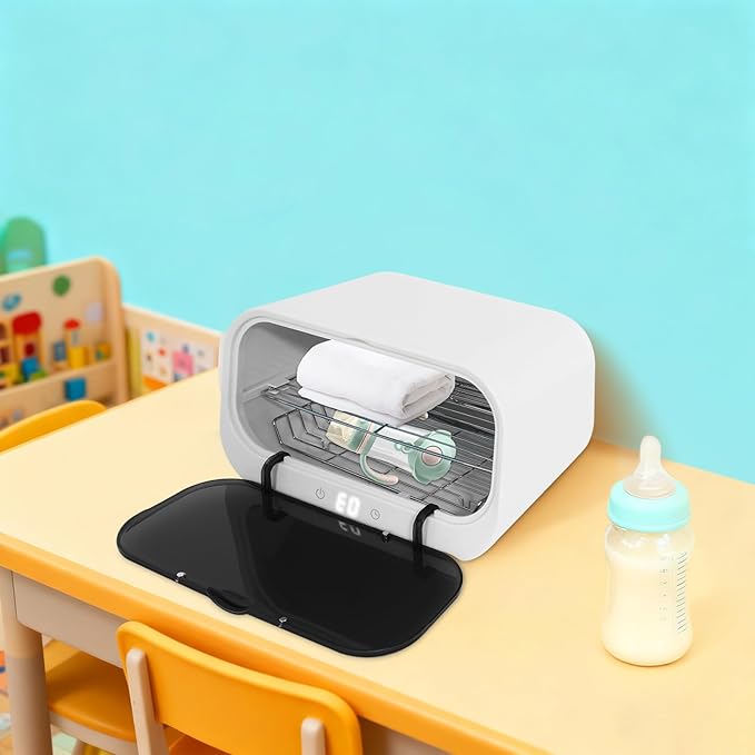 Sterilizer for Nail Tools, 10L Nail Tool Cabinet with Double-Tier Trays, Adjustable Timer 15–90 Min, Multifunctional Nail Tool Cleaning Machine for Hair, Salon, Spa, Nail, Salon