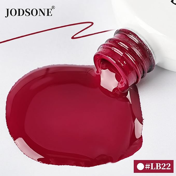 JODSONE Dark Red Swirl Nail Art Liner Gel Polish,10ml Classic Color 3D Nail Art Pens Effect Nail Print Design with Thin Brush for French Tips Manicure Painting DIY at Home - LB22
