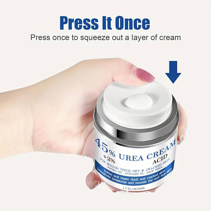 NovaCharm 45% Urea Cream with 2% Acid, Urea Foot Cream 45 Percent for Feet & Hands - Maximum Strength Foot Moisturizer for Rough, Dry, Thick & Cracked Skin, Callus Remover, Deep Hydration