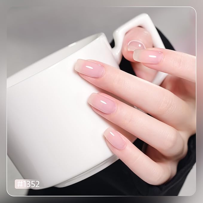 GAOY Black White Gel Nail Polish Set, 6 Colors Hot Pink Jelly Nude, UV Light Cure Gel Polish for Salon and Nail Art DIY at Home