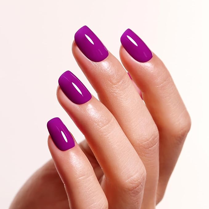 Gel Polish, Rose Purple Gel Nail Polish Soak Off LED UV Art Starter Spring Summer Manicure Salon DIY 0.5 Fl Oz