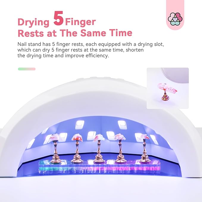 SAVILAND Nail Stand for Press Ons Display:15pcs Nail Stand Set 3X Strong Magnet Nail Holder for Painting Nails Fake Nails Flase Holder Iridescent Acrylic Nails Art Adhesive Putty Nail Tools Home DIY