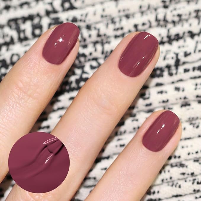 Manucurist Green Flash LED Victoria Plum - Purpleish Brown Pink Gel Nail Polish - Pink Gel Polish Vegan, 12-Free, Plant-Based - Strengthens and Protects Nails - Made in France - 0.5 fl oz