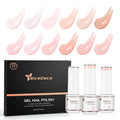 Nicedeco Rubber Base Gel Polish for Nails, Hema Free, Cruelty Free, Vegan, 12 Pcs Rubber Gel Nail Strengthener Nude Pink Nail Polish Kit 2
