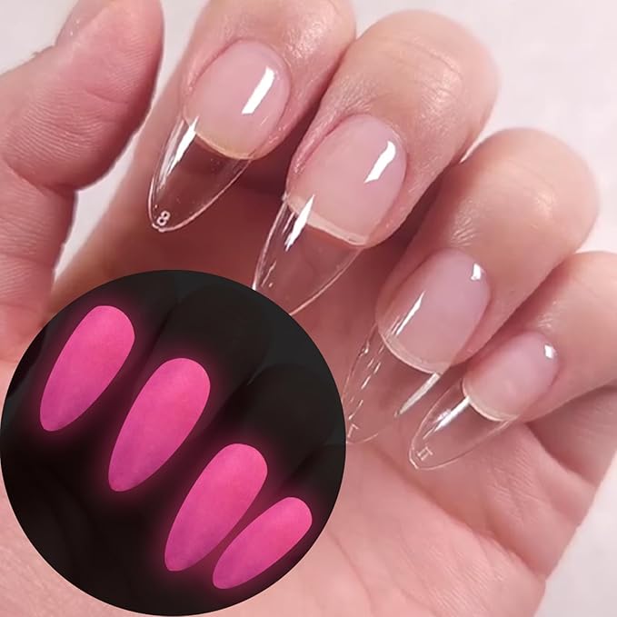 Glow in the dark Clear Gel Polish 10ML semi-clear jelly gel glow magenta color for nail art design (GP66fCR)