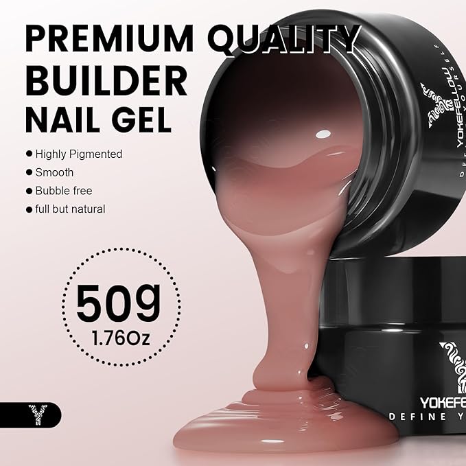 50g Builder Gel for Nails, Long-Lasting Soak-Off Nail Extension Gel for Beginners & DIY Home Salon Manicure(YMH07-Dusty Rose Nude Brown)
