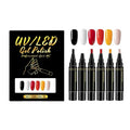 Nail Polish Pens Set 6 Pcs Gel Nail Polish Pens Set Long Lasting Portable Fingernail Toenail Gel Pen (04)