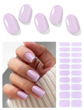 Semi Cured Gel Nail Strips (Light Lilac), Jelly Purple, 20 Pcs Gel Nail Wraps, Stickers, UV Light Required, Salon Quality, Long Lasting
