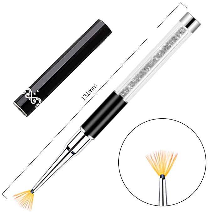 SILPECWEE 3Pcs Ombre Nail Brush Acrylic Nail Brush Set Nail Gradient Brushes Nail Painting Pens Nail Art Tools For Gel Nails Manicure Accessories