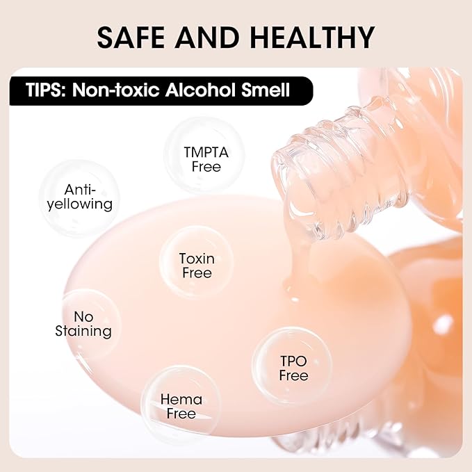 GELLEN Clear Nail Polish Ridge Filling Base Coat, Sheer Ridge Filler For Nails, Nail Strengthener Hydrates Repairs Damaged Dry Finger Nails | Shea Butter, Vitamin E, Protein | Toxin HEMA TPO Free