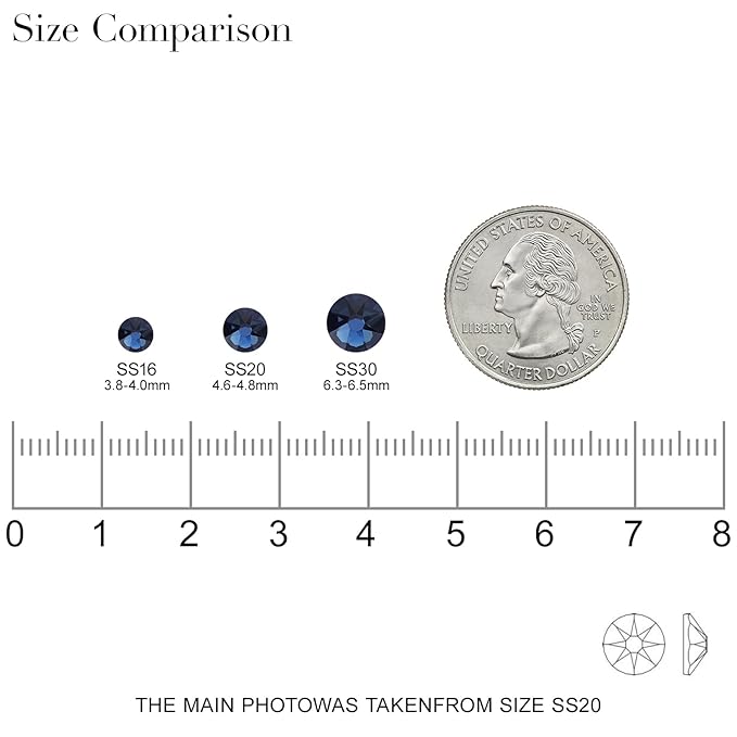 Novani Montana Rhinestones 1440pcs Flat Back Round Rhinestone Style 2088 Sparkly Crystal Gemstones for Nail Art and Crafting SS20,4.6-4.8mm
