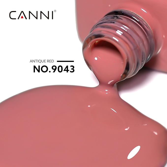 CANNI Light Red Gel Nail Polish, 1Pcs Pink Gel Polish Baby Pink Color High Gloss Soak Off U V French Nail Manicure Salon DIY